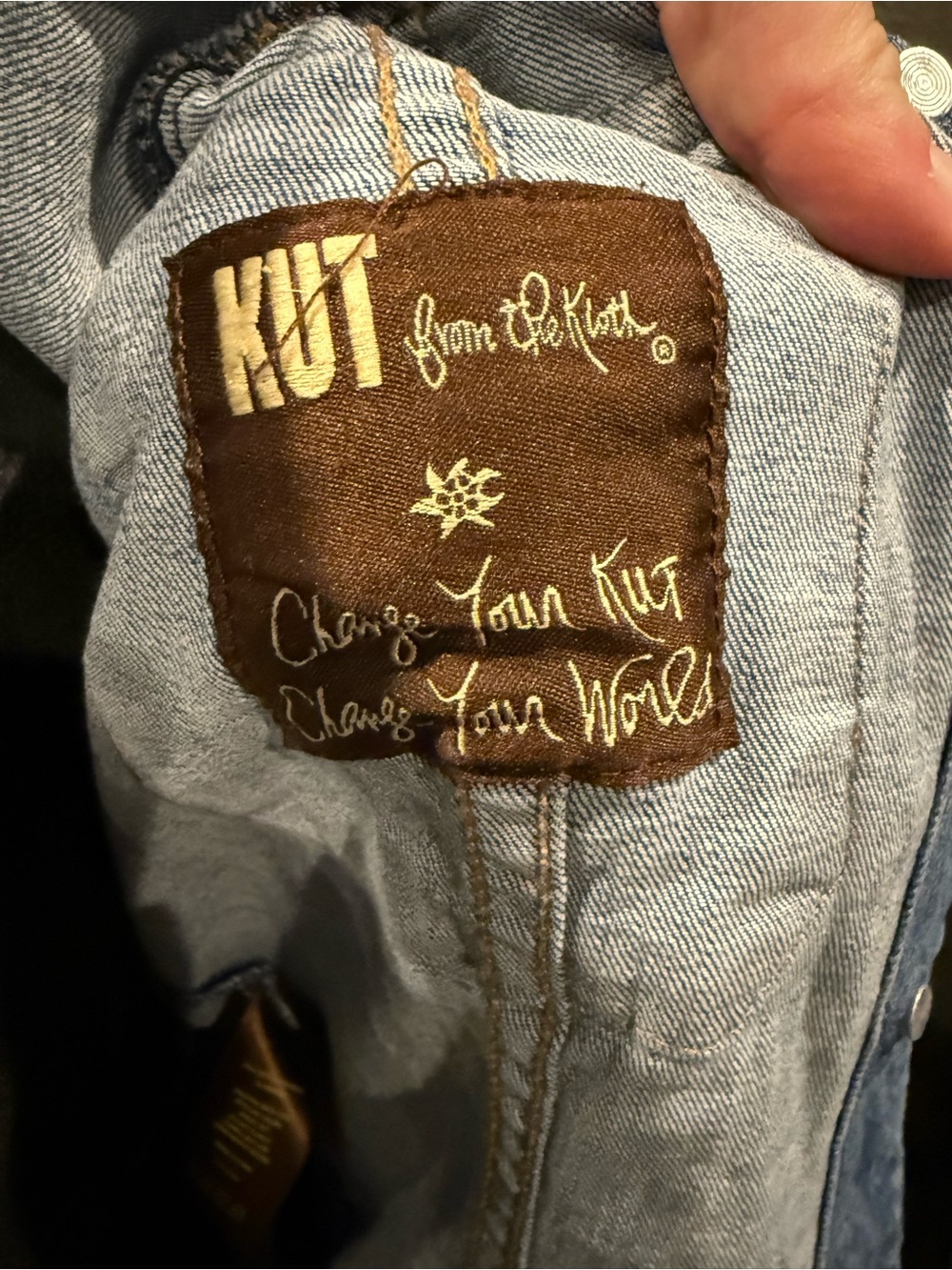 Kut from the Kloth Light Blue Denim Jean Jacket - Picture 4 of 5